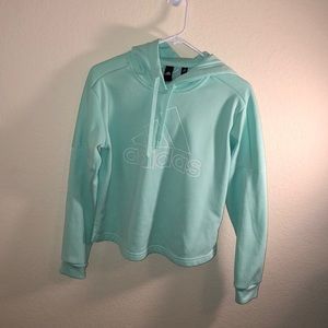 Adidas teal semi cropped sweatshirt